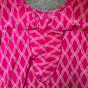 Blue Rain Tops - Pink Pattern Top with Fun Bow Detail Blue Rain Tops - Pink Pattern Top with Fun Bow Detail